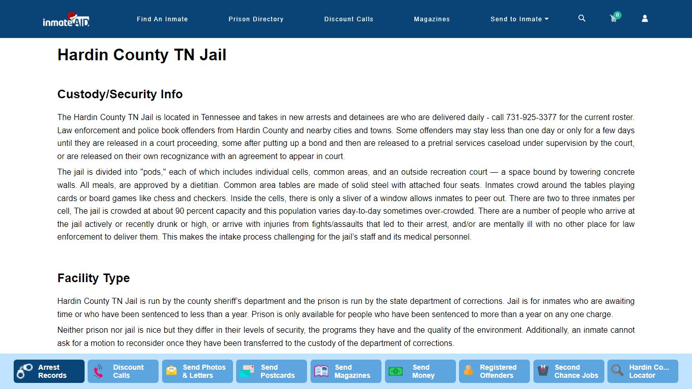 Hardin County TN Jail - InmateAid